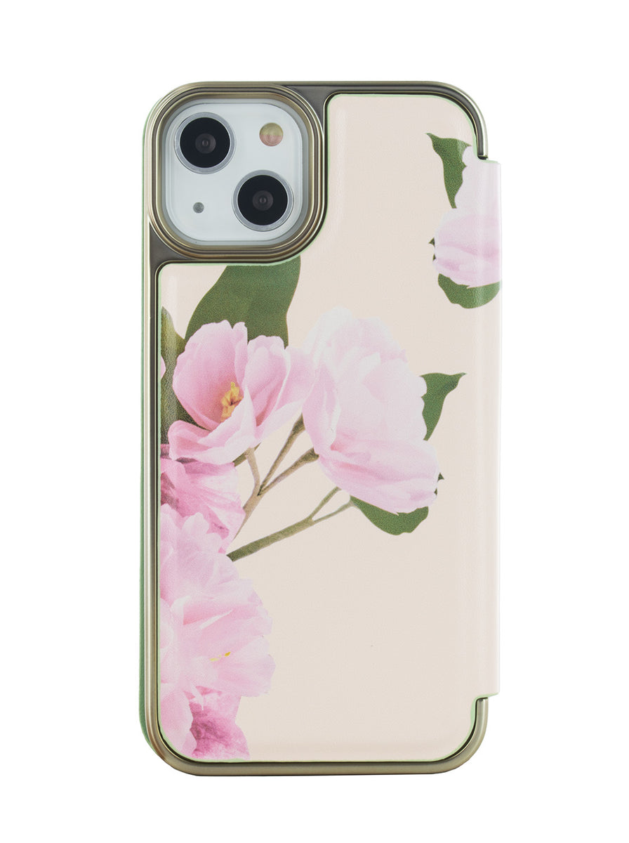 Ted Baker LIRIAS Cream Flower Placement Mirror Folio Phone Case for iP ...