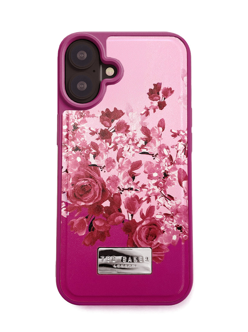 Ted Baker Pink Scattered Flowers MagSafe Back Shell Inlay Case for iPhone 16 Plus