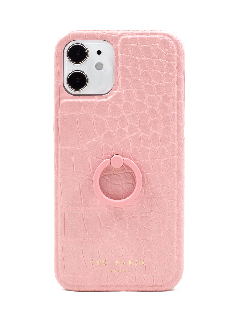Ted Baker CATTIE Finger Loop Back Shell for iPhone 12 - Croc Pink ...